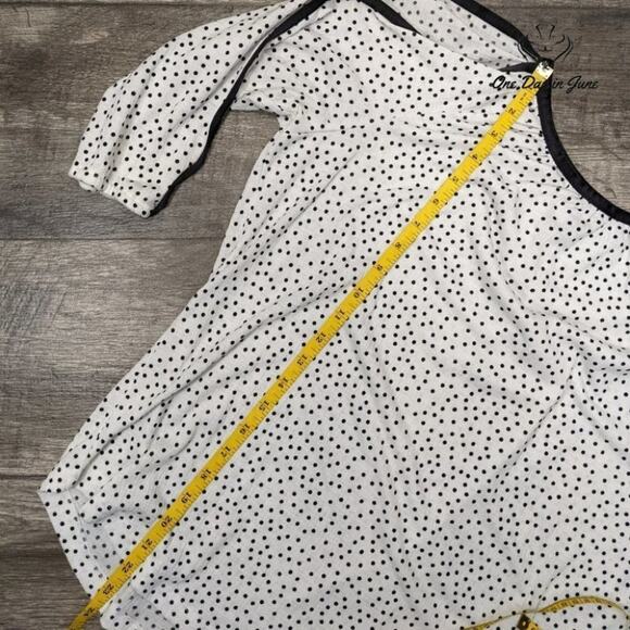 Jones New York Women's Polka Dot Cold Shoulder Long Sleeve Top Size M - Picture 4 of 5